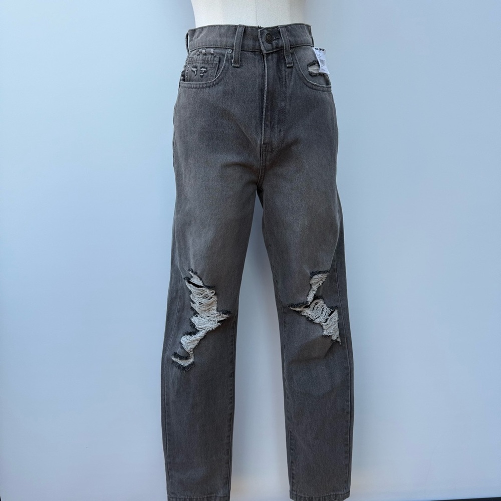 RSQ Women Gray High Waist Distressed 90's Jeans Size 24